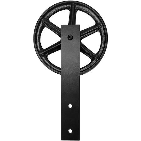 Ekena Millwork Exterior Dummy Roller Series Wagon Wheel Hanger w/ Bolts, Matte Black GB6004ERWMB